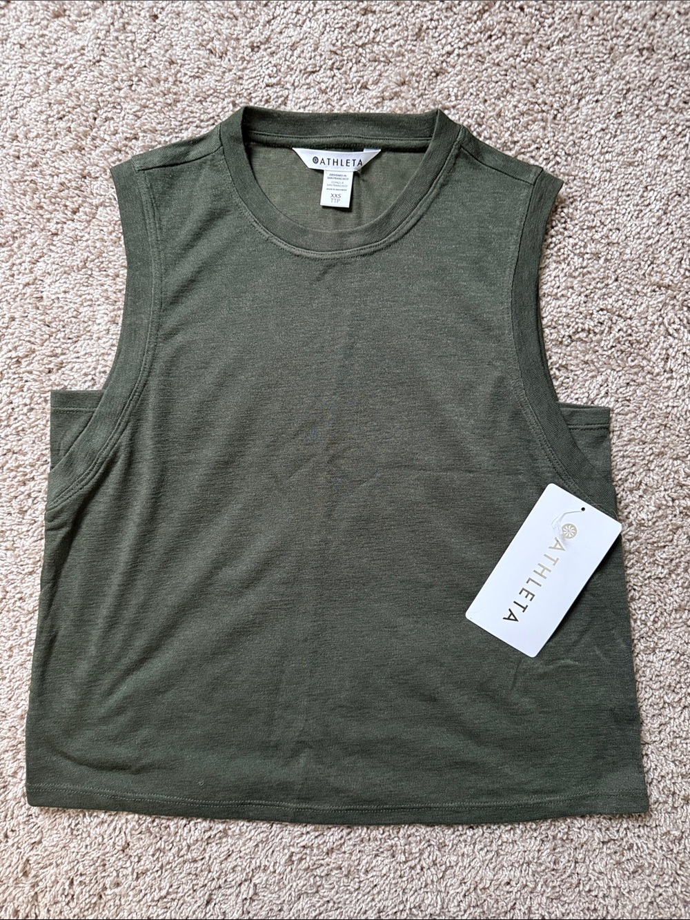Athleta Breezy Muscle Tank - Olive Green